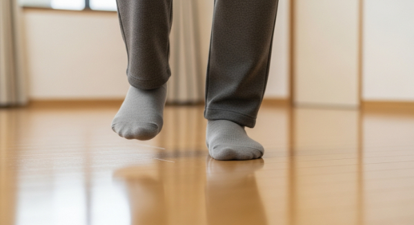 靴下だけで歩くと転倒リスクが高まる理由