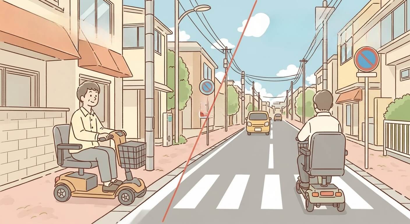 車道を走ったら違反になる?歩行者扱いの注意点