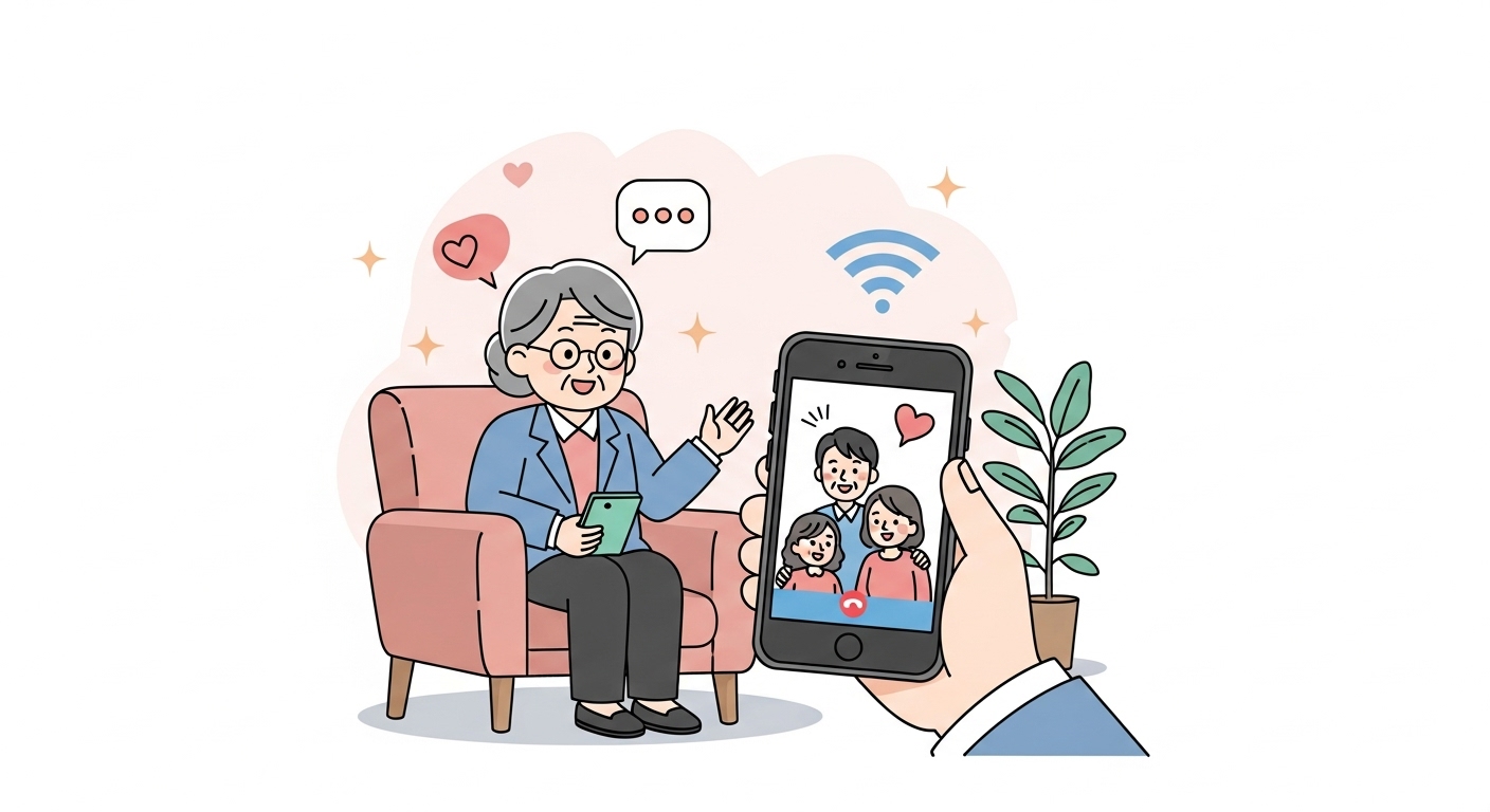 テレビ電話を使いたい高齢者の方へ【WiFiなしの選択肢】