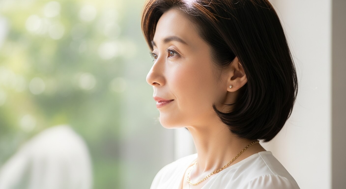 ネックレスひとつで若々しく！60代の品よく見えるコーデ術