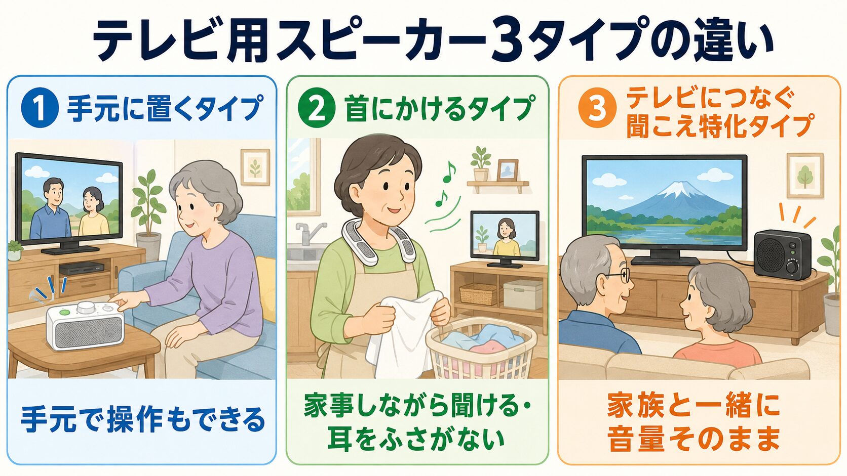 テレビ用スピーカーの違い